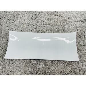 Simple Dining Ceramic White Concaved Rectangle Platter Serving Plate 14"X6"